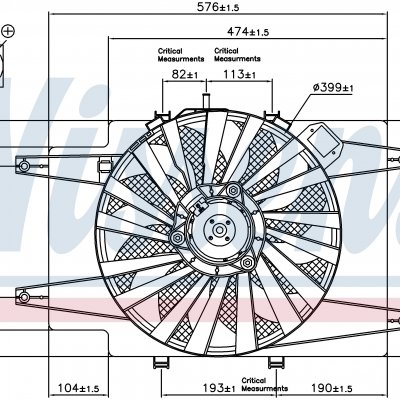 Вентилятор радиатора кондиционера для ALFA ROMEO 147 (937) (00-) 1.6 i 16V TS