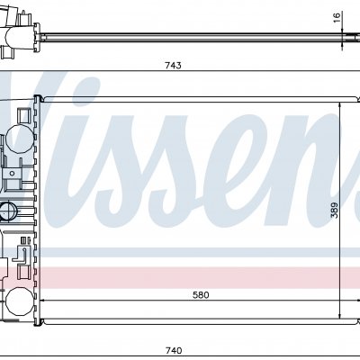 
Радиатор охлаждения для CHEVROLET CRUZE (J300, J305, J308) (09-) 1.6 i 16V