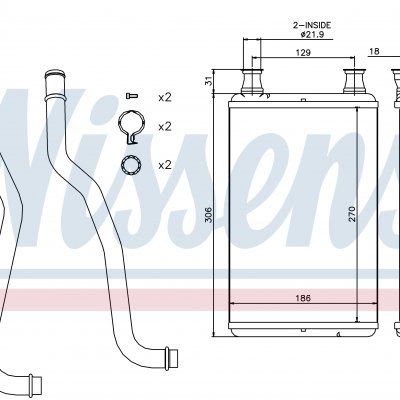 
Радиатор отопителя для CHRYSLER 300C (04-) 5.7 i V8 32V