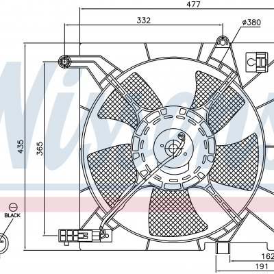 Вентилятор радиатора кондиционера для DAEWOO KALOS (KLAS) (02-) 1.4 i 16V