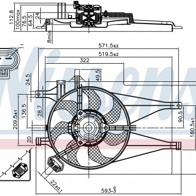 Вентилятор радиатора кондиционера для FIAT PALIO WEEKEND (178) (96-) 1.2 i