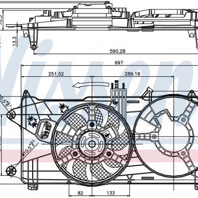 Вентилятор радиатора кондиционера для FIAT DOBLO (119, 223) (01-) 1.9 JTD