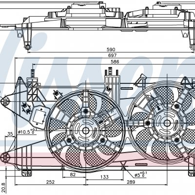 Вентилятор радиатора кондиционера для FIAT DOBLO (119, 223) (01-) 1.3 MJTD