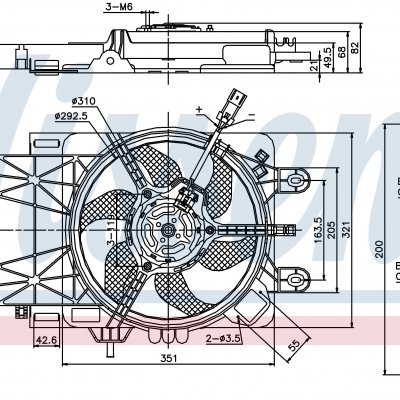 Вентилятор радиатора кондиционера для FIAT PUNTO II (188) (99-) 1.2 i 16V