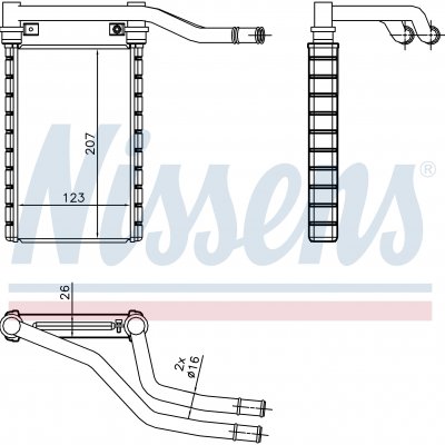 
Радиатор отопителя для FIAT SEDICI (06-) 1.9 JTD