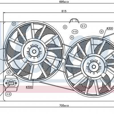 Вентилятор радиатора кондиционера для FORD COUGAR (MC) (98-) 2.0 i 16V