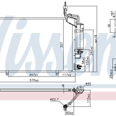 
Радиатор кондиционера для FORD FIESTA VI (CCN) (12-) 1.0 i 12V