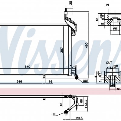 
Радиатор кондиционера для FORD FIESTA VI (CCN) (12-) 1.6 EcoBoost