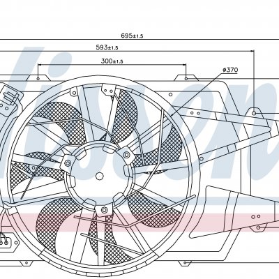 Вентилятор радиатора кондиционера для FORD FOCUS I (CAK) (98-) 2.0 EFi