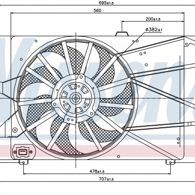 Вентилятор радиатора кондиционера для FORD MONDEO III (GE) (00-) 1.8 i 16V