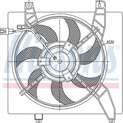 Вентилятор радиатора кондиционера для HYUNDAI MATRIX (FC) (01-) 1.6 i 16V