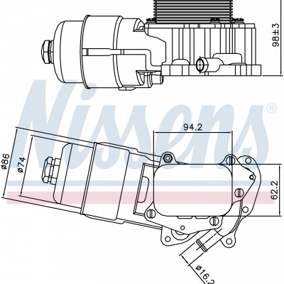 
Масляный радиатор для MAZDA 3 (BK) (03-) 1.6 MZ CD