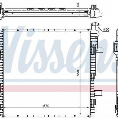 
Радиатор охлаждения для MERCEDES T2 VARIO W 670 (96-) 615 D