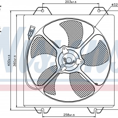 Вентилятор радиатора кондиционера для MITSUBISHI ECLIPSE (D32A) (95-) 2.0 i TURBO