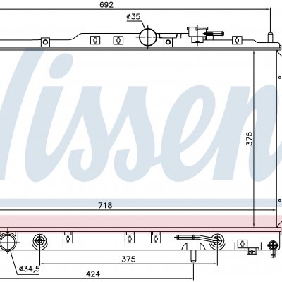 
Радиатор охлаждения для MITSUBISHI GALANT VI (EA2-6) (96-) 3.0 i V6 24V