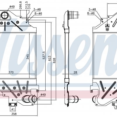
Радиатор интеркуллера для RENAULT THALIA I (99-) 1.5 dCi
