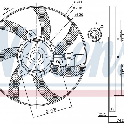 Вентилятор радиатора кондиционера для SEAT IBIZA II (6K) (93-) 1.8 T