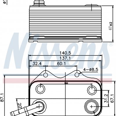 
Масляный радиатор для SKODA OCTAVIA II (1Z) (04-) 2.0 FSi