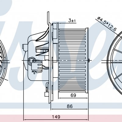 
Вентилятор отопителя для VOLKSWAGEN EOS (1F) (06-) 2.0 TFSi