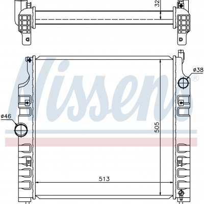 
Радиатор охлаждения для JEEP CHEROKEE (KJ) (01-) 2.8 CRD