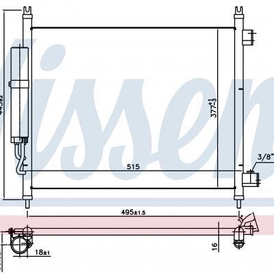 
Радиатор кондиционера для NISSAN MICRA - MARCH (K13) (10-) 1.2 i 12V