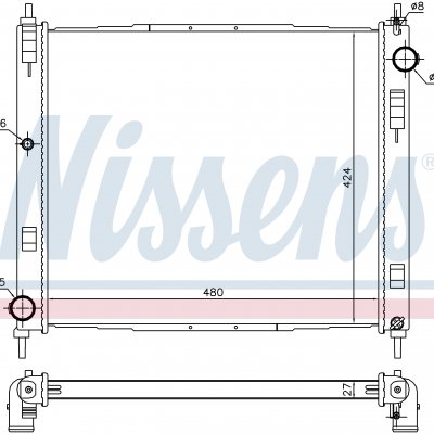 
Радиатор охлаждения для NISSAN JUKE (F15) (10-) 1.5 dCi