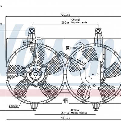 Вентилятор радиатора кондиционера для NISSAN MAXIMA QX (A33) (00-) 2.0 i V6 24V