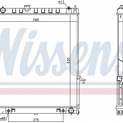 
Радиатор охлаждения для NISSAN SAFARI (Y61) (97-) 4.8
