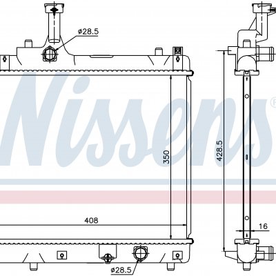 
Радиатор охлаждения для NISSAN PIXO (UA0) (09-) 1.0 12V