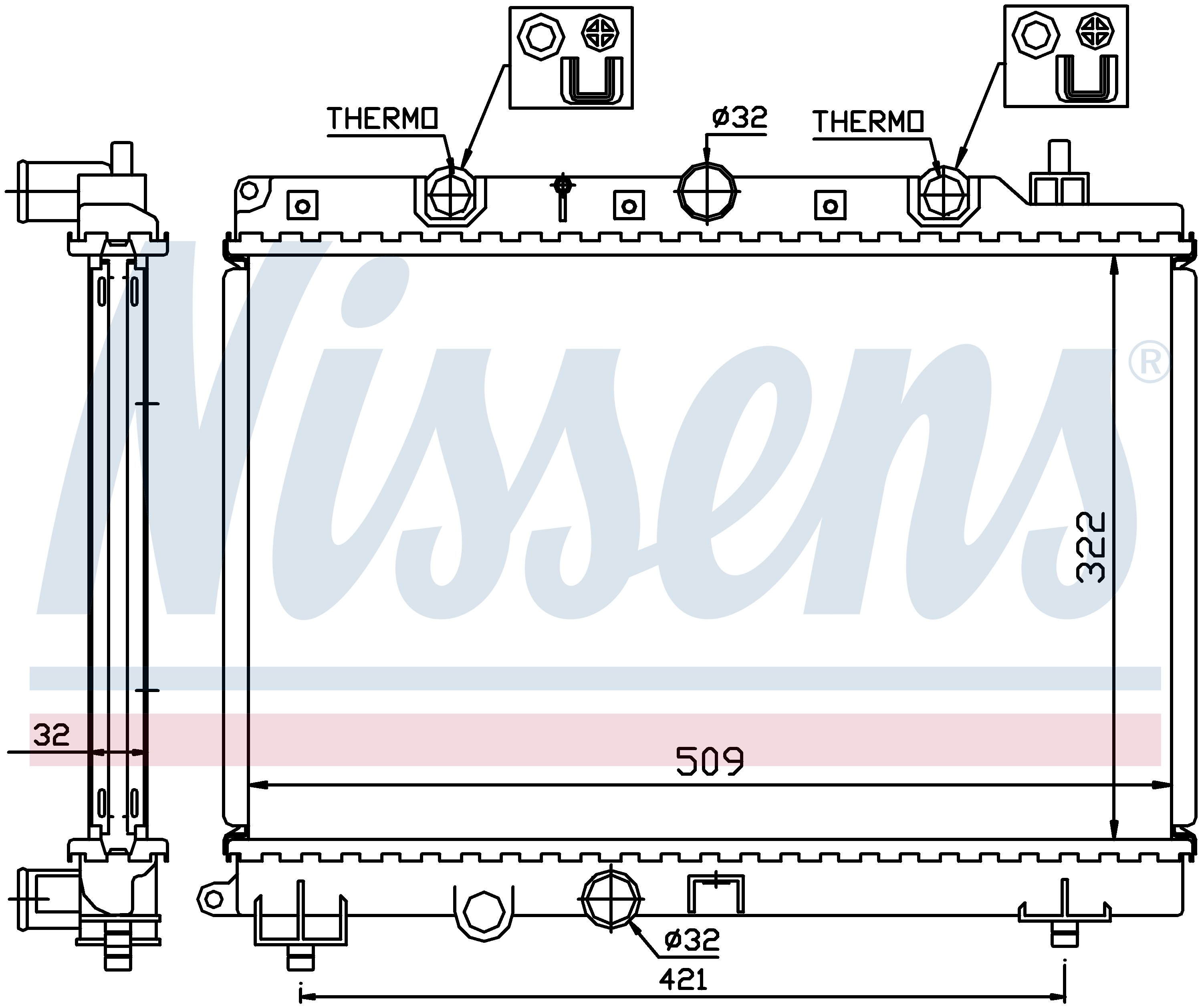 Radiator Ohlazhdeniya Rover 45 Rt 99 2 0 Tdi Kupit Po Vygodnoj Cene V Minske Nissens 64304a Ava Au2121 Au2153